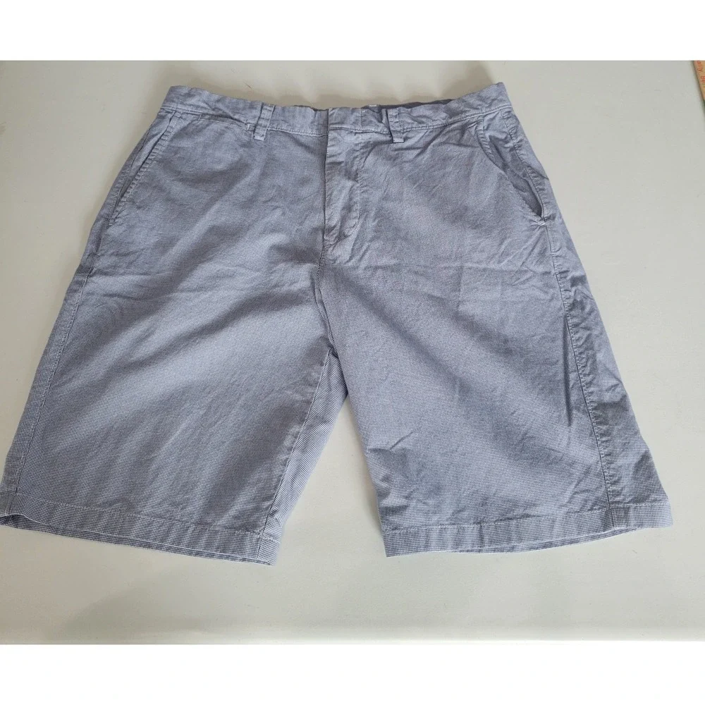 J. Crew Club Shorts Men's 33 Blue Chino Flat Front Casual Cotton 11